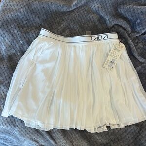 NWT Calia by Carrie Underwood Women's SzS White Pleated Tennis Skort